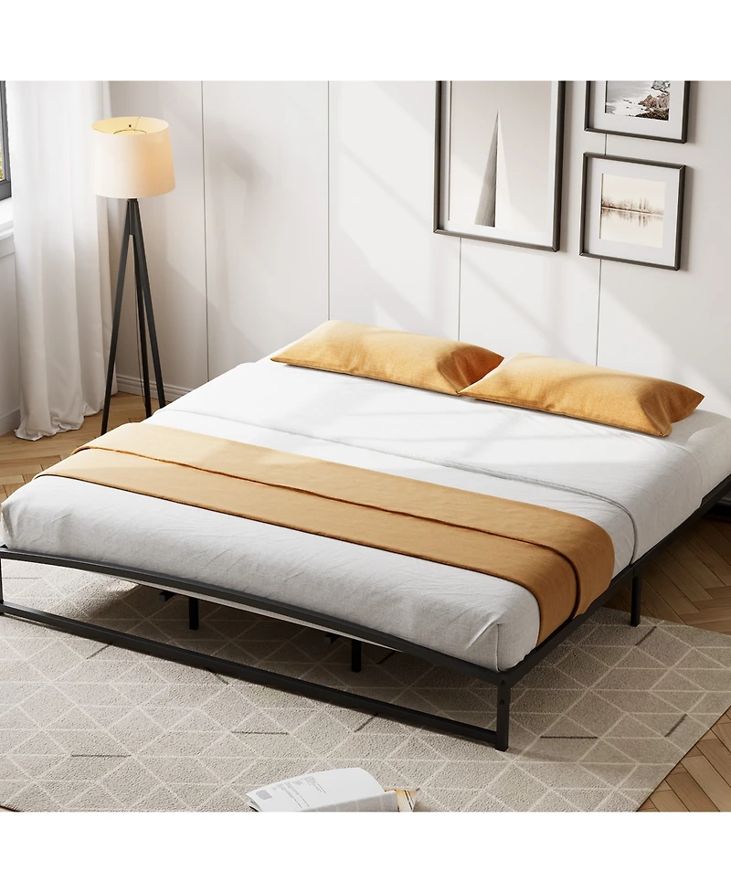 homfan 10-Inch Platform Bed Frame with Arched Design, Low Profile, Noise-Reducing Frame, No Box Spring Needed