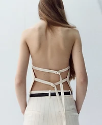 Mango Women's Open-Back Lyocell Top