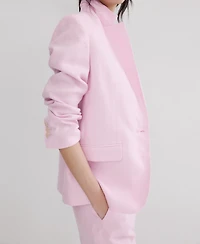 Mango Women's Linen Suit Blazer