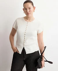 Mango Women's Buttons Detail Knit Sweater
