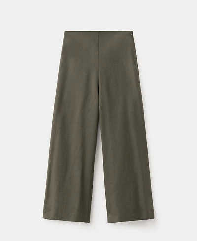 Mango Women's Straight Linen-Blend Pants