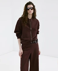 Mango Women's Straight Linen-Blend Pants