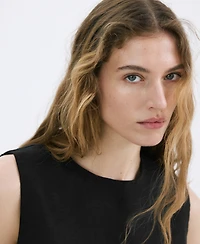 Mango Women's Linen Crop Top