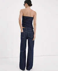 Mango Women's Straight Striped Jeans