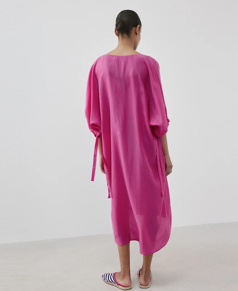 Mango Women's Puffed-Sleeve Silk Nightgown