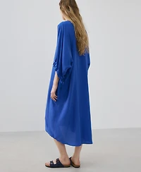 Mango Women's Puffed-Sleeve Silk Nightgown