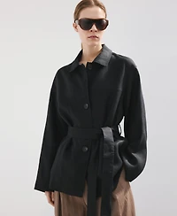 Mango Women's Belted Linen Jacket
