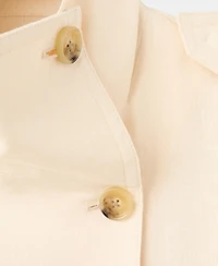 Mango Women's Funnel-Neck Linen Trench Coat