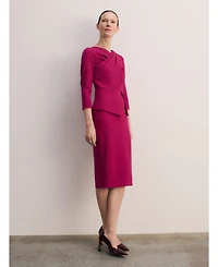 The Fold Women's Alina Peplum Midi Dress