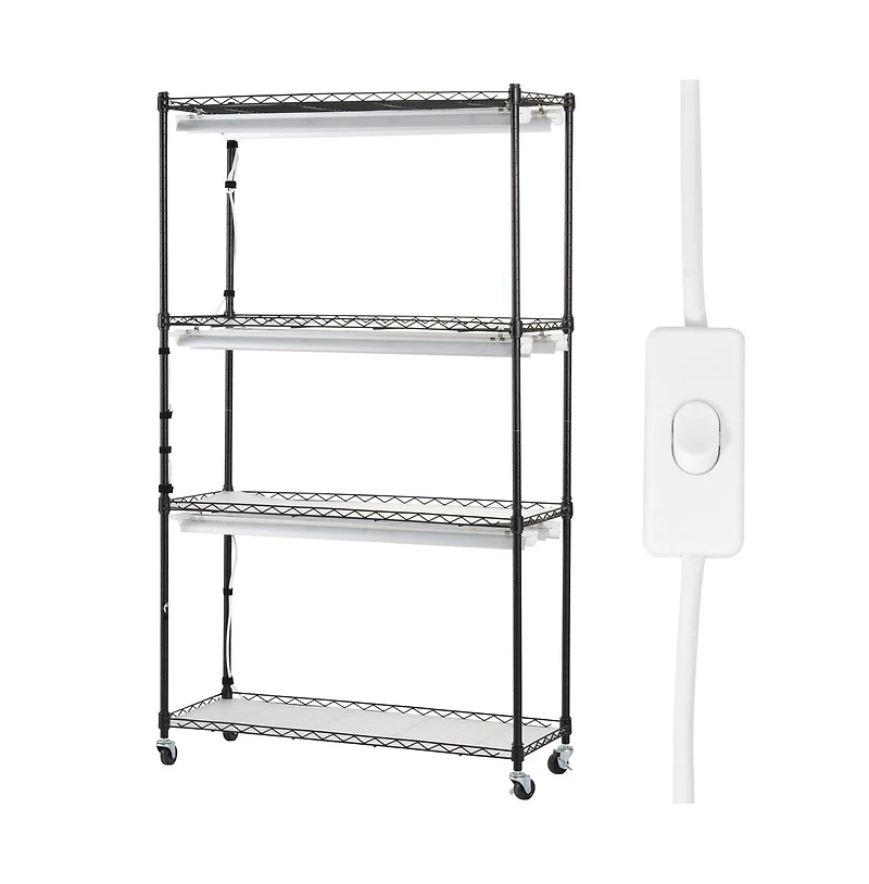 Sugift 4 Tier Plant Stand with 3000K 180W Led Full Spectrum Grow Light