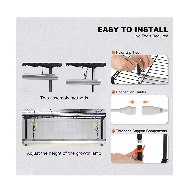 Sugift 4 Tier Plant Stand with 3000K 180W Led Full Spectrum Grow Light