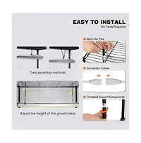Sugift 4 Tier Plant Stand with 3000K 180W Led Full Spectrum Grow Light