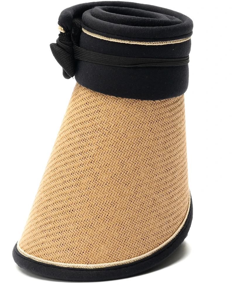 Vince Camuto Rollup Tweed Straw Visor Hat