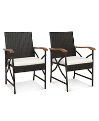 Sugift 5/7-Piece Outdoor Dining Set with Acacia Wood Table 6 Pieces