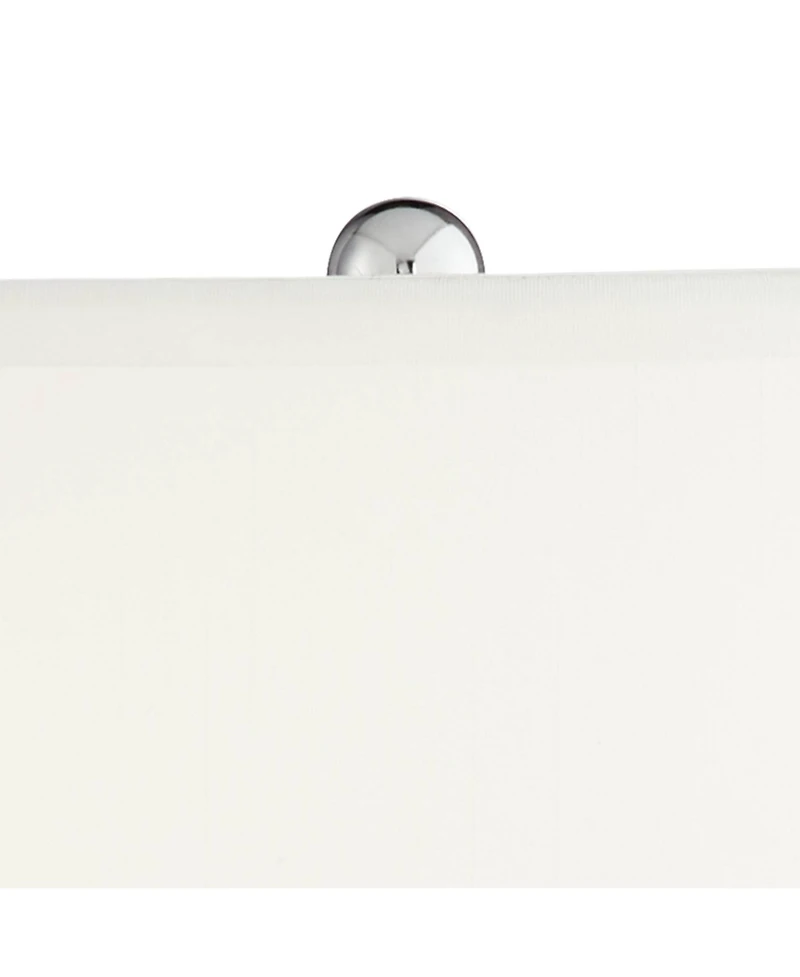 360 Lighting Coastal Accent Table Lamp with Table Top Dimmer Gray Glazed Glass White Fabric Tapered Drum for Bedroom (Color May Vary)