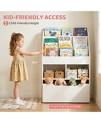 Homcom Kids Storage Bookcase Stand with Drawer for Toys & Books, White