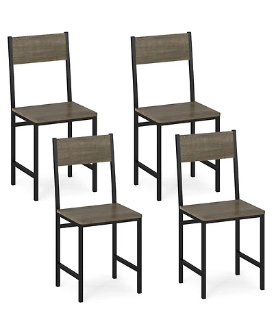 Slickblue Modern Dining Chairs Set of 4 with Metal Legs and Slanted Back Support
