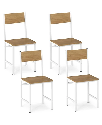 Slickblue Modern Dining Chairs Set of 4 with Metal Legs and Slanted Back Support