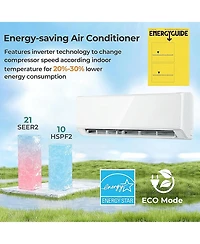 Vebreda Energy Star 24000 Btu 21 SEER2 208-230V Mini Split Air Conditioner and Heater Wifi Enabled