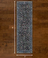 Hunter Eleanor Washable Non-Slip Printed Chenille Runner Rug