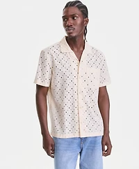 Sun + Stone Men's Cotton Eyelet Short-Sleeve Camp Shirt, Macy's Exclusive
