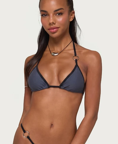 Edikted Women's Kenni Ring Contrast Triangle Bikini Top