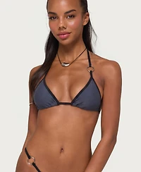 Edikted Women's Kenni Ring Contrast Triangle Bikini Top