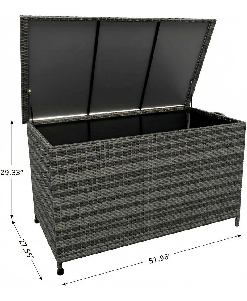 gaomon 185-Gallon Outdoor Deck Box with Wheels and Liner, Wicker