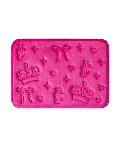 Juicy Couture Crowns and Bows Quilted Memory Foam Bath Mat, 17" x 24"