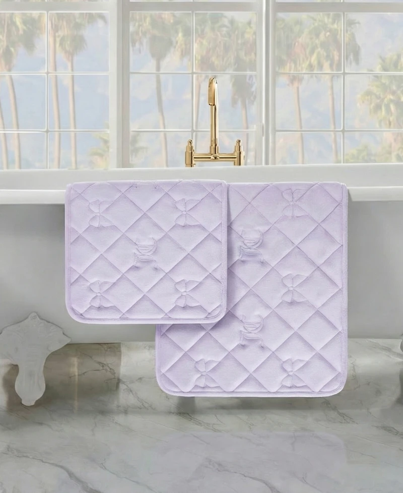 Juicy Couture Bow Lattice Orchid Quilted Memory Foam 2-Pc. Bath Mat
