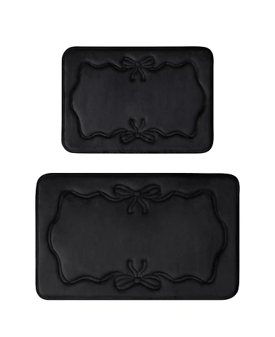 Juicy Couture Ribbon Border Quilted Memory Foam 2-Pc. Bath Mat