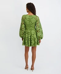 Siena Women's Printed V-Neck Mini Dress