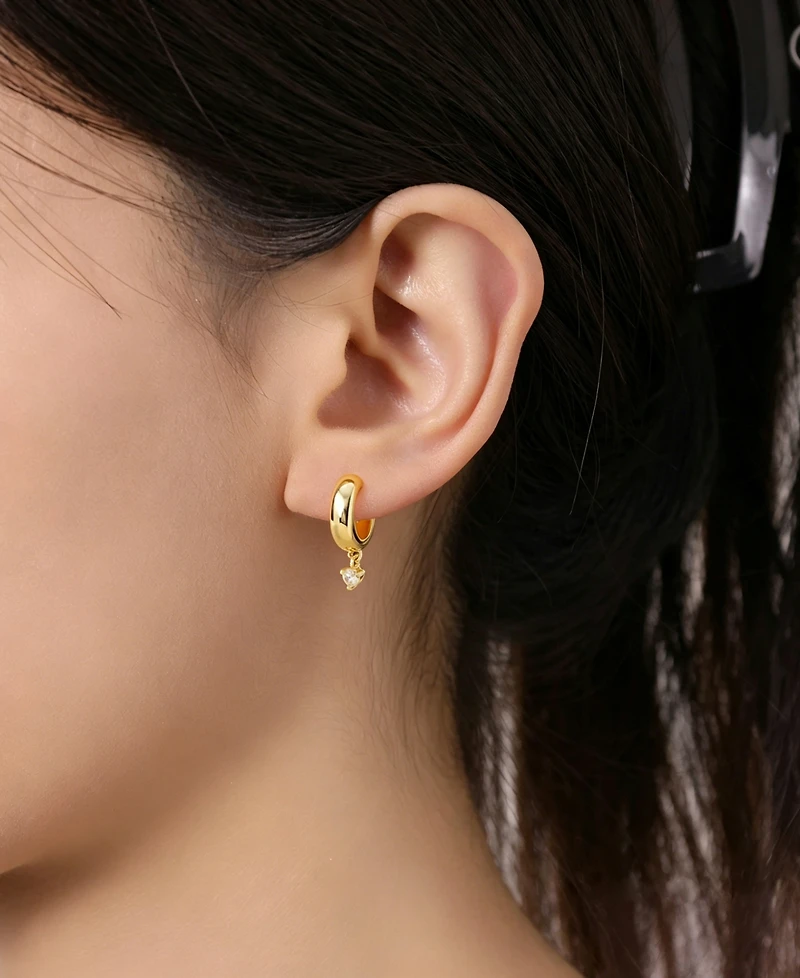 Unwritten Cubic Zirconia Fashion Hoop Earring Trio Set