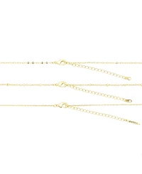 Unwritten Cubic Zirconia and Mother of Pearl Floral Pendant Trio Necklace Set
