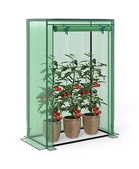 Sugift Portable Mini Greenhouse with Roll-Up Zippered Door