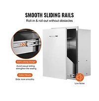 Sugift Pull Out Trash Drawer 19.7W x 26.5H in Outdoor Kitchen Stainless Steel