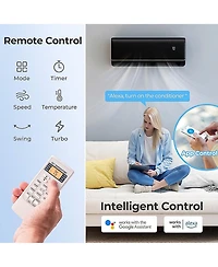Vebreda 12000 Btu 22 Seer2 115V WiFi Enabled Mini Split Ac Compatible with Alexa