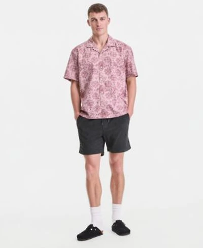 Sun Stone Mens Butler Medallion Print Camp Shirt Pull On Shorts Macys Exclusive