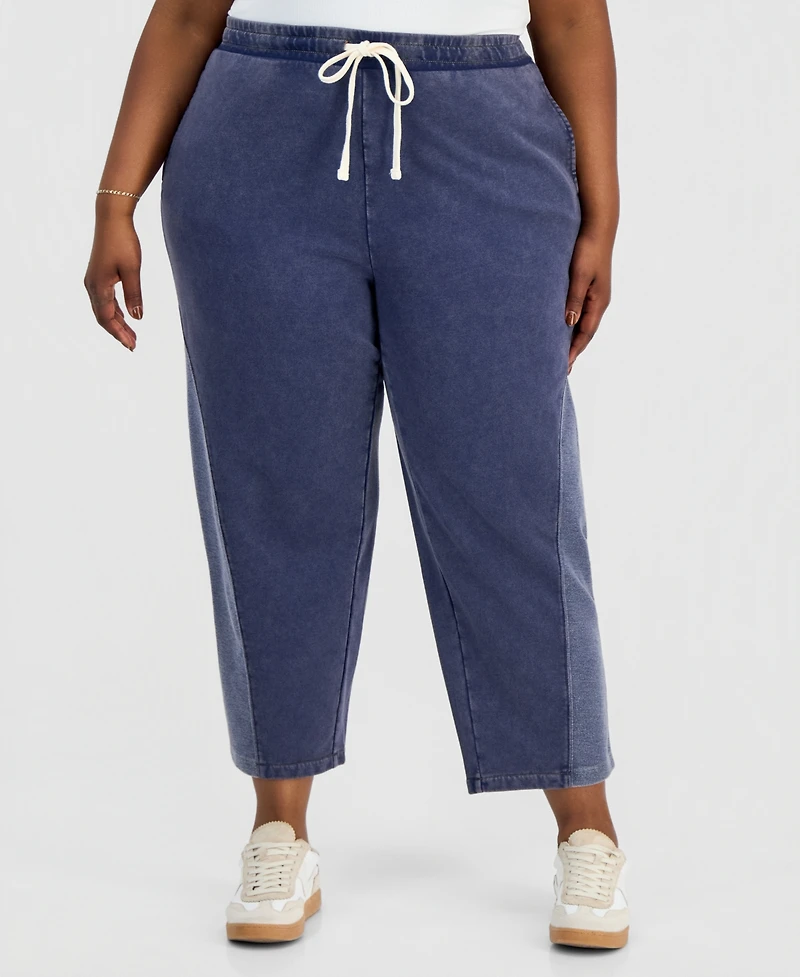 And Now This Trendy Plus French Terry Barrel-Leg Pants