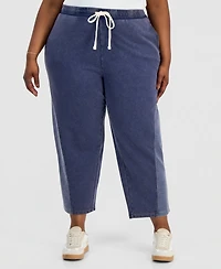 And Now This Trendy Plus French Terry Barrel-Leg Pants