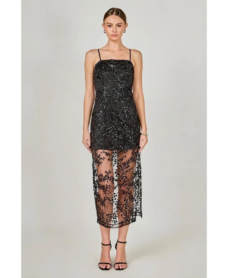 endless rose Women's Sequins Embroidered Cocktail Dress