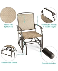 Slickblue 2 Pieces Patio Swing Single Glider Chair Rocking Seating