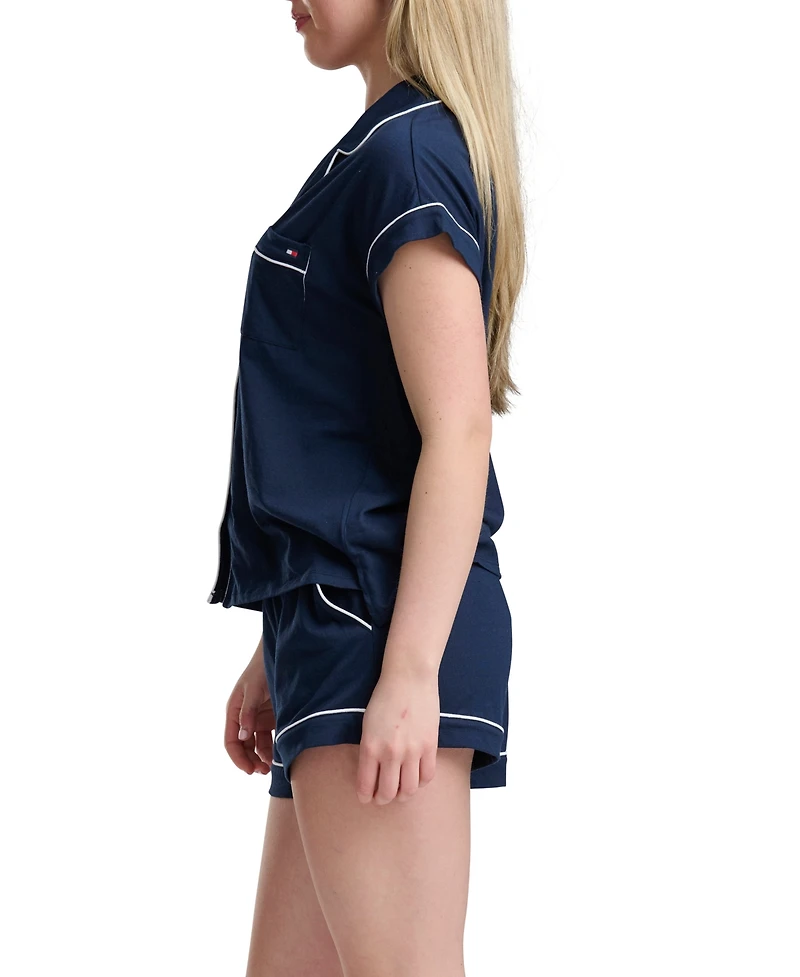 Tommy Hilfiger Printed Shirt and Shorts Pajama Set