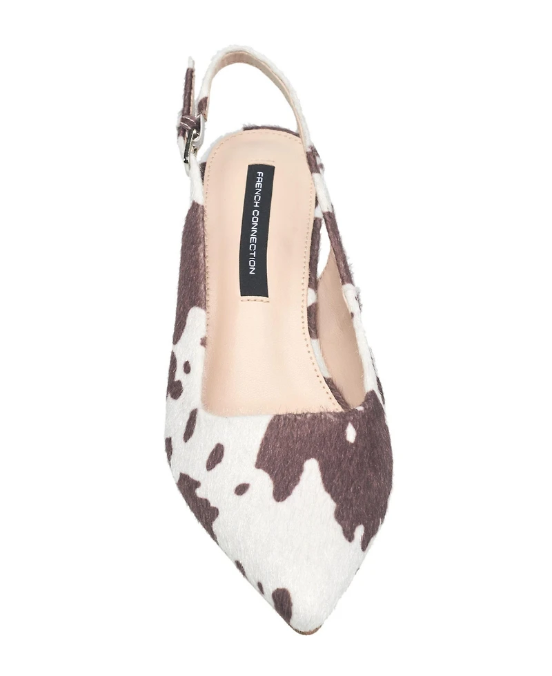 French Connection Womens Quinn Cowprint Heel