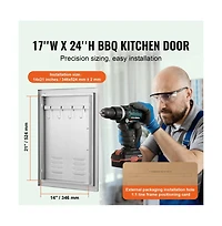 Sugift Bbq Access Door in Single Outdoor Kitchen Stainless Door
