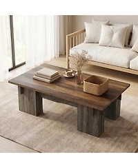 Tribesigns 55" Rectangle Coffee Table, Farmhouse Style Cocktail Table, Modern Center Table