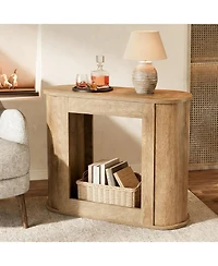 Tribesigns Farmhouse Side Table, 2-Tier Narrow End Table with Storage Shelf for Living Room, Rustic Wooden Bedside Nightstand