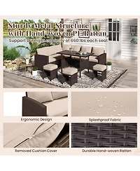 Aecojoy 7 Pieces Outdoor Wicker Rattan Furniture Set