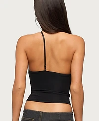 Edikted Women's One Shoulder Peekaboo Lacey Cutout Top