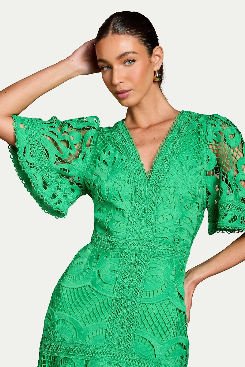 Coast Women's Placement Lace Hanky Hem Dress